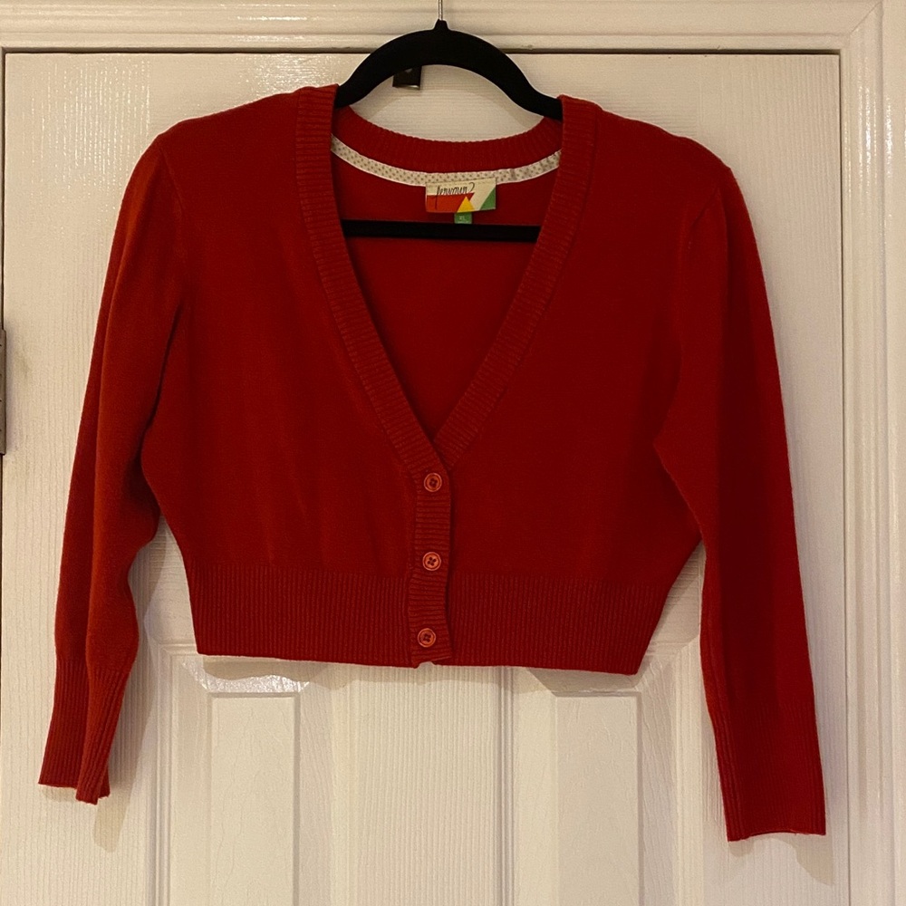 Fervour Red Women's Cropped Sweater